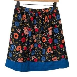 Cooperative Floral A-Line Skirt Cotton Colorful Lightweight Cottagcore Office